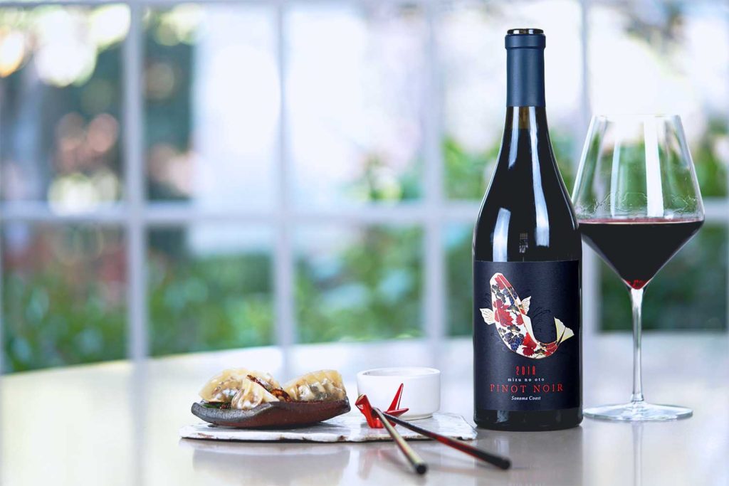 gyoza with kanpai wines sonoma coast pinot noir